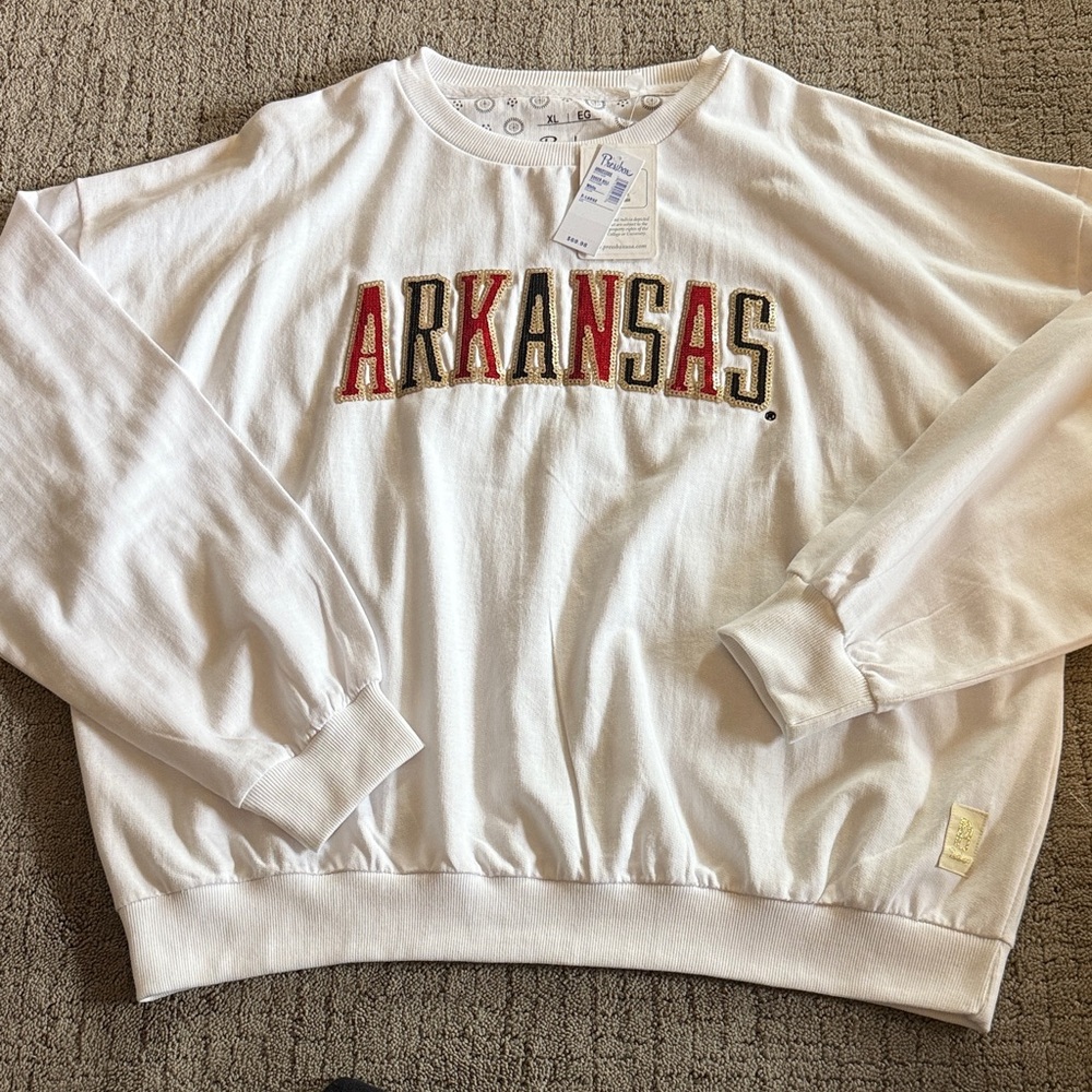 Pressbox White Arkansas Crewneck